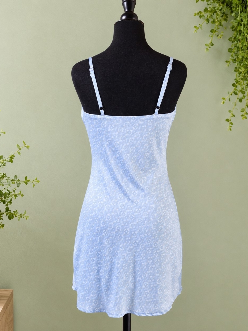 Hollister Silky Blue Slip Dress XS Cowl Neck Adjustable Straps Y2K Mini Satin - Picture 2 of 13